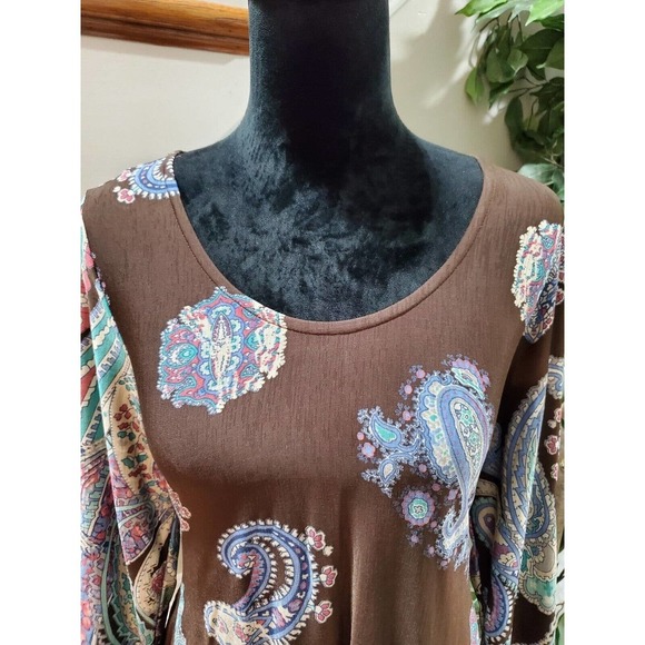 Honeyme Women's Brown Polyester Round Neck Long Sleeve Knee Length Dress Size S - Picture 5 of 10